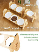 Cat Food Bowl Raised Dog Ceramic Adjustable Elevated Stand Feeder Neck Care Cat Dog Pets Supplies water Bowls