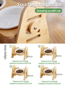 Cat Food Bowl Raised Dog Ceramic Adjustable Elevated Stand Feeder Neck Care Cat Dog Pets Supplies water Bowls