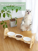 Cat Food Bowl Raised Dog Ceramic Adjustable Elevated Stand Feeder Neck Care Cat Dog Pets Supplies water Bowls