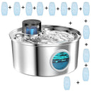 Stainless Steel Wireless Cat Water Fountain Charging Automatic Pet Drinking Motion Sensor Dog Water Dispenser Accessories filter
