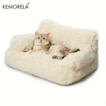 KEMORELA Luxury Thickened Long-Haired Cat Sofa for Large Cats Cozy Heightened Cushioned Pet Bed Durable Furniture for Home Decor