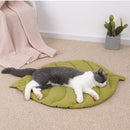 Spring Soft Cotton Cat Bed Mat Leaf Shaped Kitten Puppy Dog Sleep Blanket Double Sided Washable Pet Floor Rug Home Comfort Pad