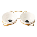 Ceramic Cat Bowl Cat Food Bowl Dog Bowl Drinking Water Bowl Food Bowl Cervical  Protection Pet Supplies Ceramic Double  Cat Bowl