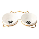 Ceramic Cat Bowl Cat Food Bowl Dog Bowl Drinking Water Bowl Food Bowl Cervical  Protection Pet Supplies Ceramic Double  Cat Bowl