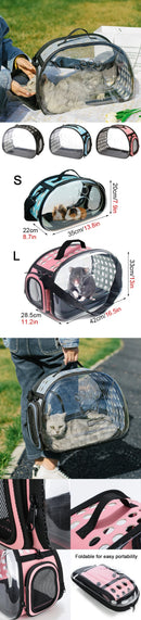 Portable Breathable Pet Carrier Backpack, Dog and Cat Travel Cage, Outdoor Handbag