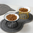 Pet Ceramic Bowl Nordic High Footed Ceramic Cat Food Bowl Snack Can Plate Anti Overturning Kitten Puppy Food Water Feeding Bowl