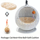Internet celebrity semi-enclosed pet hammock cat nest cat cage round cat hanging bed basket rattan summerhammock