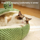 New Pet Nest Winter Protect Cold Warm Dog Den Cat Villa Small Frog Shape Semi Enclosed Kitten Puppy Plush Mattress Pet Supplies