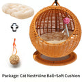 Internet celebrity semi-enclosed pet hammock cat nest cat cage round cat hanging bed basket rattan summerhammock