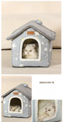 Foldable Cat/dog Pet Nest Detachable and Washable Cat House Dog House Indoor Cat Nest Suitable for Small and Medium-sized Pets