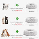 Soft Pet Cat Bed Pad Plush Warm Faux Fur dog Calm Bed Donut Round Bed Comfortable Sleeping Washable for Small Medium Dog and Cat