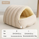 Winter Thermal Plush Cat Bed Winter Warm Enclosed House with Removable Washable Cover for Cats Small Pets Anxiety Relief ﻿
