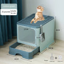 Large fully enclosed cat litter box with folding drawers for odor removal cat toilet with large splash-proof pet accessories
