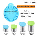 Portable Silicone Dog Cat Canned Lid 2-in-1Food Sealer Spoon Pet Food Cover Storage Fresh-keeping Lids Bowl Dog Accessories