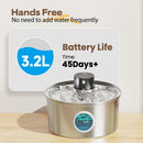 Stainless Steel Wireless Cat Water Fountain Charging Automatic Pet Drinking Motion Sensor Dog Water Dispenser Accessories filter