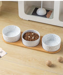 Black Dot Ceramic Pet Bowl for Cats and Dogs - Small To Medium Breed, Puppy-friendly, Minimalist Design Spill-proof Pet Supplies