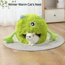 New Pet Nest Winter Protect Cold Warm Dog Den Cat Villa Small Frog Shape Semi Enclosed Kitten Puppy Plush Mattress Pet Supplies