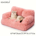 KEMORELA Luxury Thickened Long-Haired Cat Sofa for Large Cats Cozy Heightened Cushioned Pet Bed Durable Furniture for Home Decor