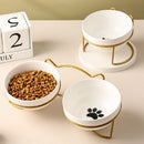 Ceramic Cat Bowl Cat Food Bowl Dog Bowl Drinking Water Bowl Food Bowl Cervical  Protection Pet Supplies Ceramic Double  Cat Bowl