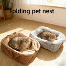 Folding Cat Car Nest Winter Warm Car Kennel Puppy House Anti-freezing Pet Fleece Thickened Platform Cage Kitten Mat  Pet Bed