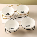Ceramic Cat Bowl Cat Food Bowl Dog Bowl Drinking Water Bowl Food Bowl Cervical  Protection Pet Supplies Ceramic Double  Cat Bowl
