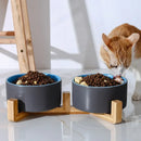Self-Assembly Ceramic Double Cat Bowl Dog Bowl 400ML Pet Feeding Water Bowl Cat Puppy Feeder Product SuppliesFood Water Bowls