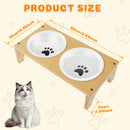 Elevated Pet Bowls Wood Cat Bowl Stand with Stainless Steel Food 3 Bowls Wooden Dog Water Feeding Dish Non Slip Iron Rack