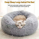 Soft Pet Cat Bed Pad Plush Warm Faux Fur dog Calm Bed Donut Round Bed Comfortable Sleeping Washable for Small Medium Dog and Cat