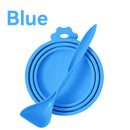 Portable Silicone Dog Cat Canned Lid 2-in-1Food Sealer Spoon Pet Food Cover Storage Fresh-keeping Lids Bowl Dog Accessories