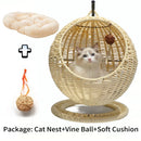 Internet celebrity semi-enclosed pet hammock cat nest cat cage round cat hanging bed basket rattan summerhammock