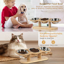 Cat Food Bowls 15° Tilted Pet Bowls for Cats Puppy Small Dogs Raised Adjustable Cat Bowl  Feeder  with 3 Stainless Steel Bowls