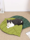Spring Soft Cotton Cat Bed Mat Leaf Shaped Kitten Puppy Dog Sleep Blanket Double Sided Washable Pet Floor Rug Home Comfort Pad