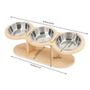 Cat Food Bowls 15° Tilted Pet Bowls for Cats Puppy Small Dogs Raised Adjustable Cat Bowl  Feeder  with 3 Stainless Steel Bowls