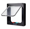 Cat Flap Door with 4 Way Security Lock ABS Plastic Gate Puppy Kitten Safety In/out Dog Cat Flap Door Kit Small Pet Supplies