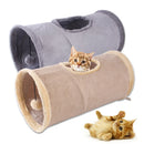 Foldable plush cat toy tunnel, playful cat tent, suitable for dogs and cats to play with