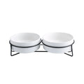 Double Cat Food Water Bowls with Stand Ceramic Pet Feeding Accessories Cats Small Dogs Eat Drink Supplies Puppy Feeder Bowl