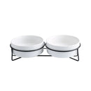 Double Cat Food Water Bowls with Stand Ceramic Pet Feeding Accessories Cats Small Dogs Eat Drink Supplies Puppy Feeder Bowl
