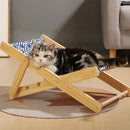 Pet Cat Bed Chair Home Use 4-speed Adjustable Wear-resistant Sisal Cat Scratching Board Foldable Breathable Pet Sofa Recliner