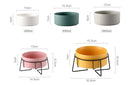 Double Cat Food Water Bowls with Stand Ceramic Pet Feeding Accessories Cats Small Dogs Eat Drink Supplies Puppy Feeder Bowl