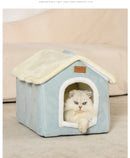 Foldable Cat/dog Pet Nest Detachable and Washable Cat House Dog House Indoor Cat Nest Suitable for Small and Medium-sized Pets