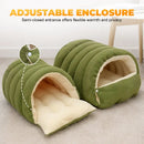 Winter Thermal Plush Cat Bed Winter Warm Enclosed House with Removable Washable Cover for Cats Small Pets Anxiety Relief ﻿