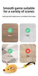 Automatic Sensing Moving Mouse Interactive Cat Toys Electronic Remote Squeaky Cat Toy For Kitten USB Rechargeable Pet Plush Toy