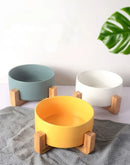 Self-Assembly Ceramic Double Cat Bowl Dog Bowl 400ML Pet Feeding Water Bowl Cat Puppy Feeder Product SuppliesFood Water Bowls