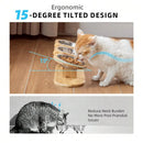 Cat Food Bowls 15° Tilted Pet Bowls for Cats Puppy Small Dogs Raised Adjustable Cat Bowl  Feeder  with 3 Stainless Steel Bowls