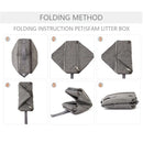 Oxford Cloth Foldable Cat Litter Box Large Capacity Waterproof Travel Litter Pan Rectangular with Shovel Mobile Cat Toilet