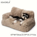 KEMORELA Luxury Thickened Long-Haired Cat Sofa for Large Cats Cozy Heightened Cushioned Pet Bed Durable Furniture for Home Decor