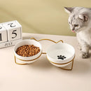 Ceramic Cat Bowl Cat Food Bowl Dog Bowl Drinking Water Bowl Food Bowl Cervical  Protection Pet Supplies Ceramic Double  Cat Bowl