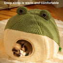 New Pet Nest Winter Protect Cold Warm Dog Den Cat Villa Small Frog Shape Semi Enclosed Kitten Puppy Plush Mattress Pet Supplies