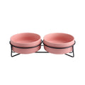 Double Cat Food Water Bowls with Stand Ceramic Pet Feeding Accessories Cats Small Dogs Eat Drink Supplies Puppy Feeder Bowl