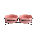Double Cat Food Water Bowls with Stand Ceramic Pet Feeding Accessories Cats Small Dogs Eat Drink Supplies Puppy Feeder Bowl